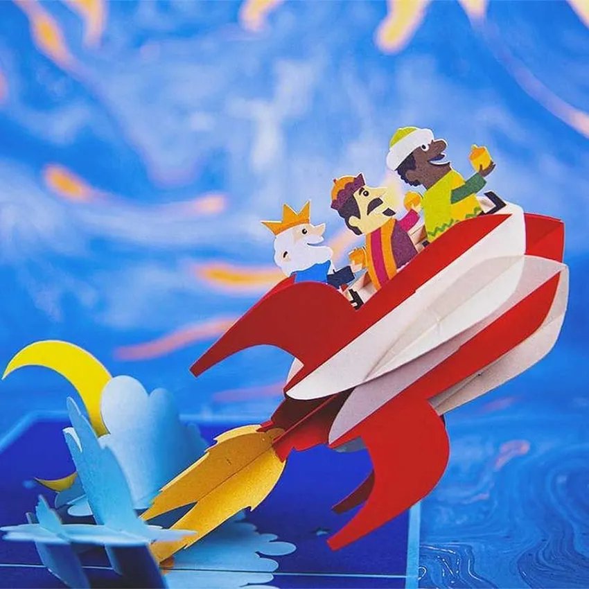 Cartes postales 3D Noël Reis Mags en Coet détail