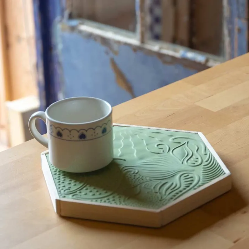 Taza de café de cerámica con patrón de hojas, vaso de agua esmerilada de  gran capacidad