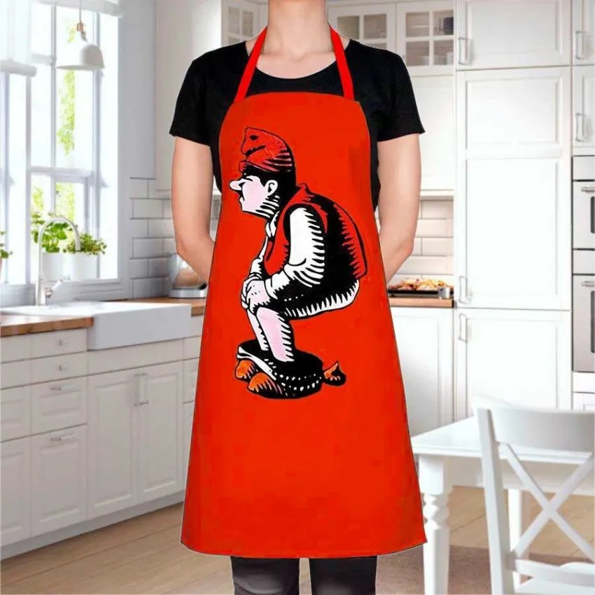 Caganer red apron kitchen