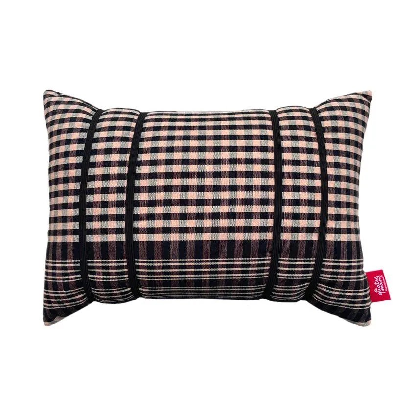 Coussin de lecture Farcell vue de face à rayures noires