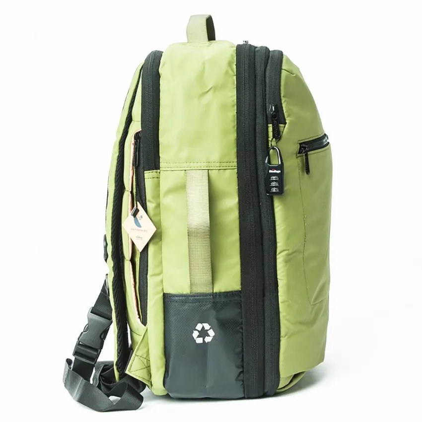 StiviBags Waterproof Green Backpack Side View