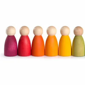 Grapat set of 12 Rainbow Nins, an invitation to imagination and symbolic play.