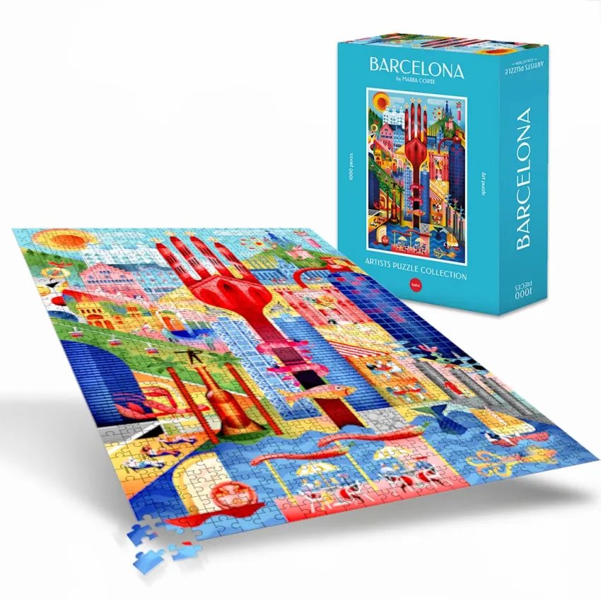 Puzzle Barcelone 1000 pièces – Illustration exclusive Maria Corte