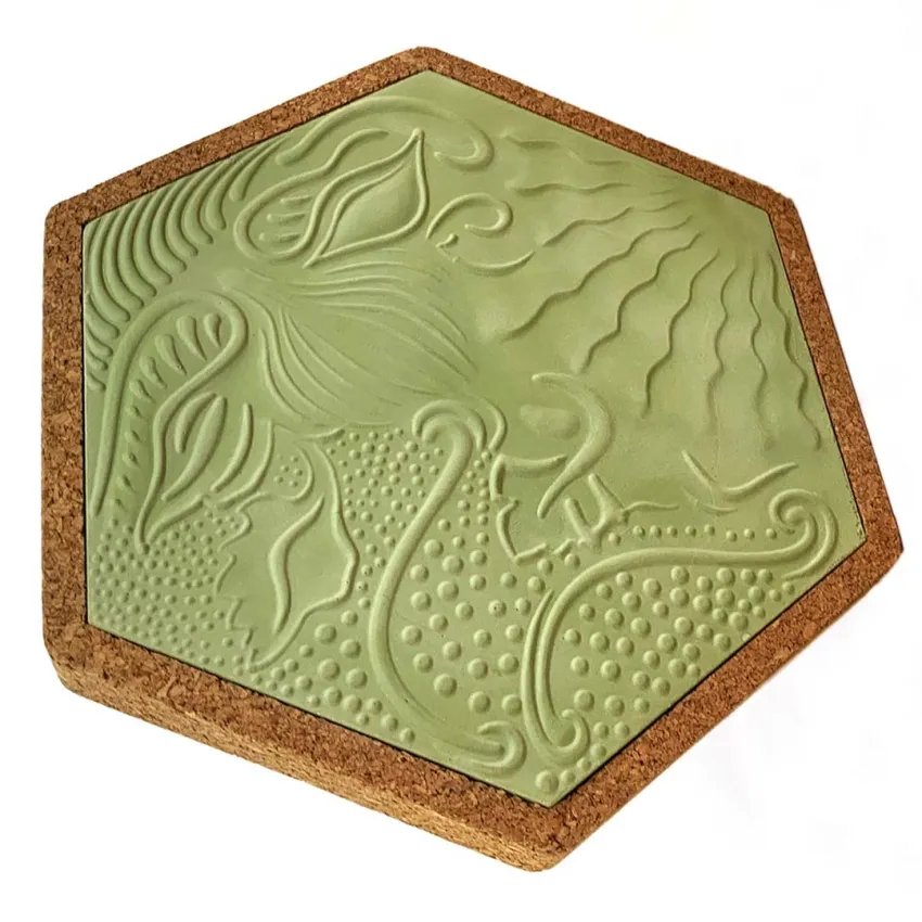 Gaudí Tile with Cork Frame – Modernist Design from Barcelona