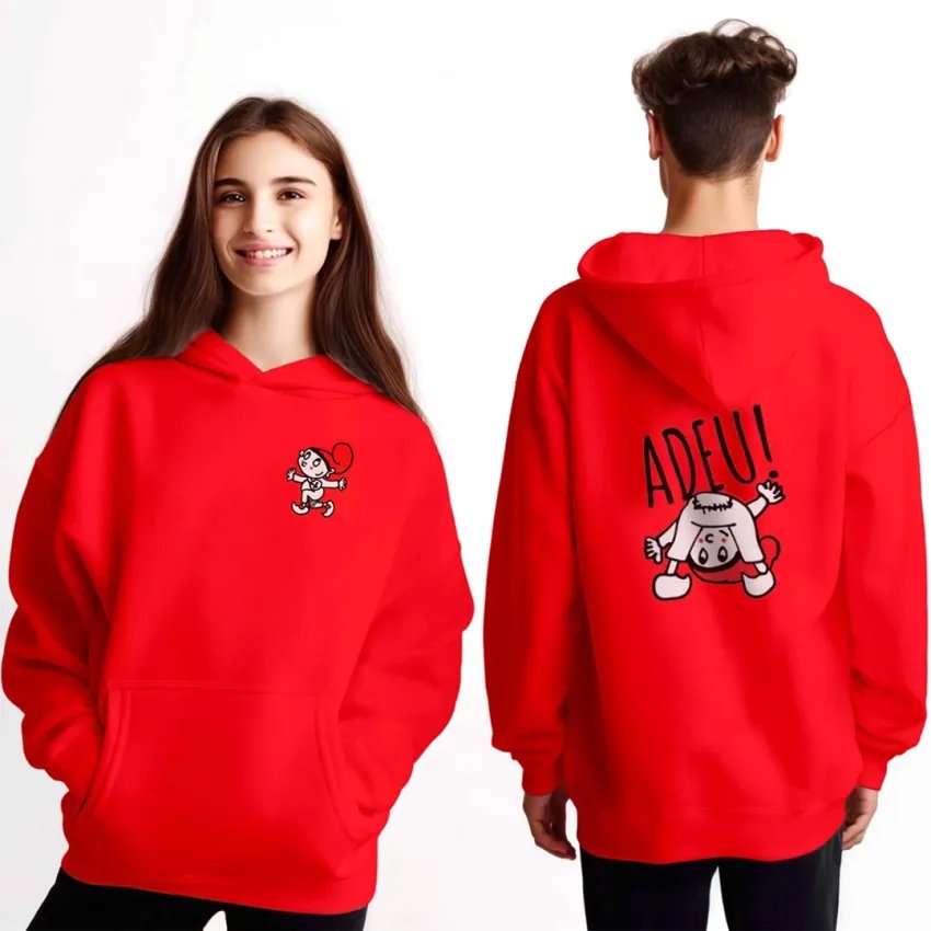 Red Patufet hoodie with hood – Oniricat