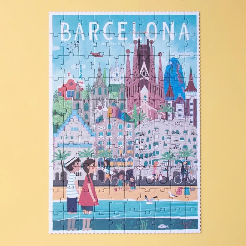 Barcelona Skyline Puzzle Reversible | Puzzle of the City of Barcelona