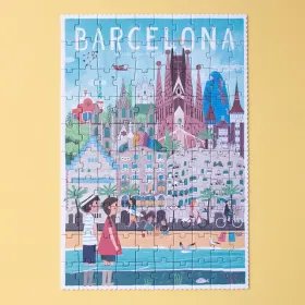 Puzzle Skyline Barcelone Réversible | Puzzle de la Ville de Barcelone