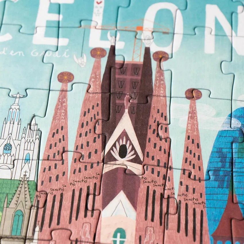 Barcelona Skyline Puzzle Reversible | Puzzle of the City of Barcelona