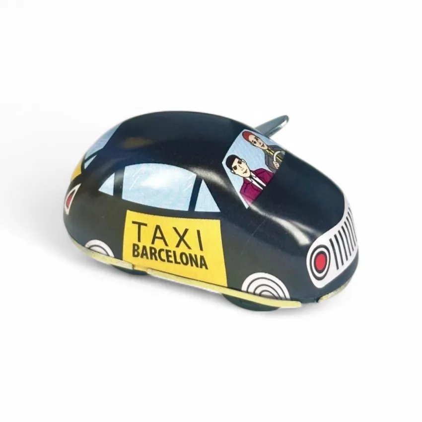 Mini Taxi Barcelone en métal – Jouet rétro à remonter