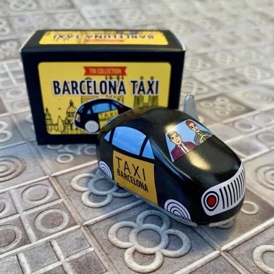 Mini Barcelona Tin Taxi – Wind-up Retro Gift or Souvenir