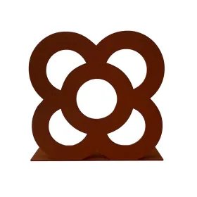 Panot Flor de Barcelona en metall oxidat – Disseny urbà icònic