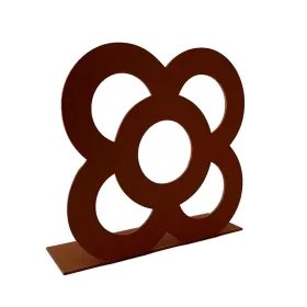 Panot Flor de Barcelona en metall oxidat – Disseny urbà icònic