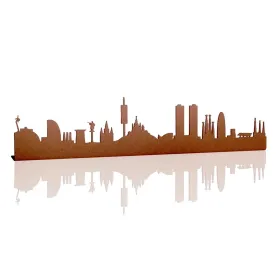 Skyline de ciutats catalanes en metall oxidat – Disseny amb identitat