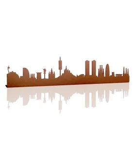 Skyline de ciutats catalanes en metall oxidat – Disseny amb identitat