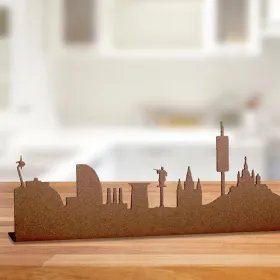 Catalan City Skyline in Oxidized Metal – Made in Barcelona