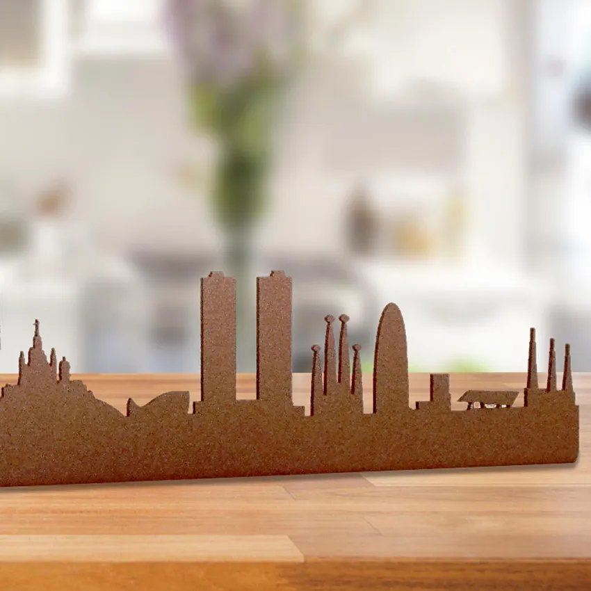 Catalan City Skyline in Oxidized Metal – Made in Barcelona