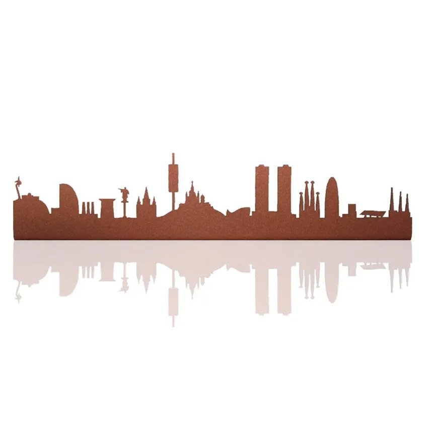 Catalan City Skyline in Oxidized Metal – Made in Barcelona