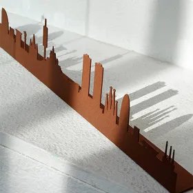 Catalan City Skyline in Oxidized Metal – Made in Barcelona