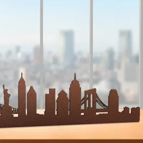 Skylines de villes du monde en métal oxydé – Oniricat