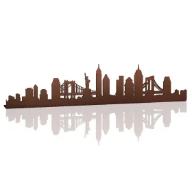 Skylines de ciudades del mundo en metal oxidado – Oniricat