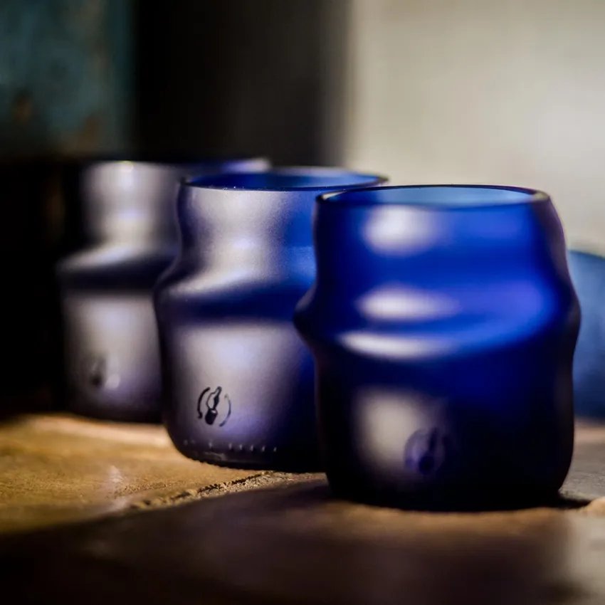 LYQUID – 4 verres artisanaux en verre recyclé