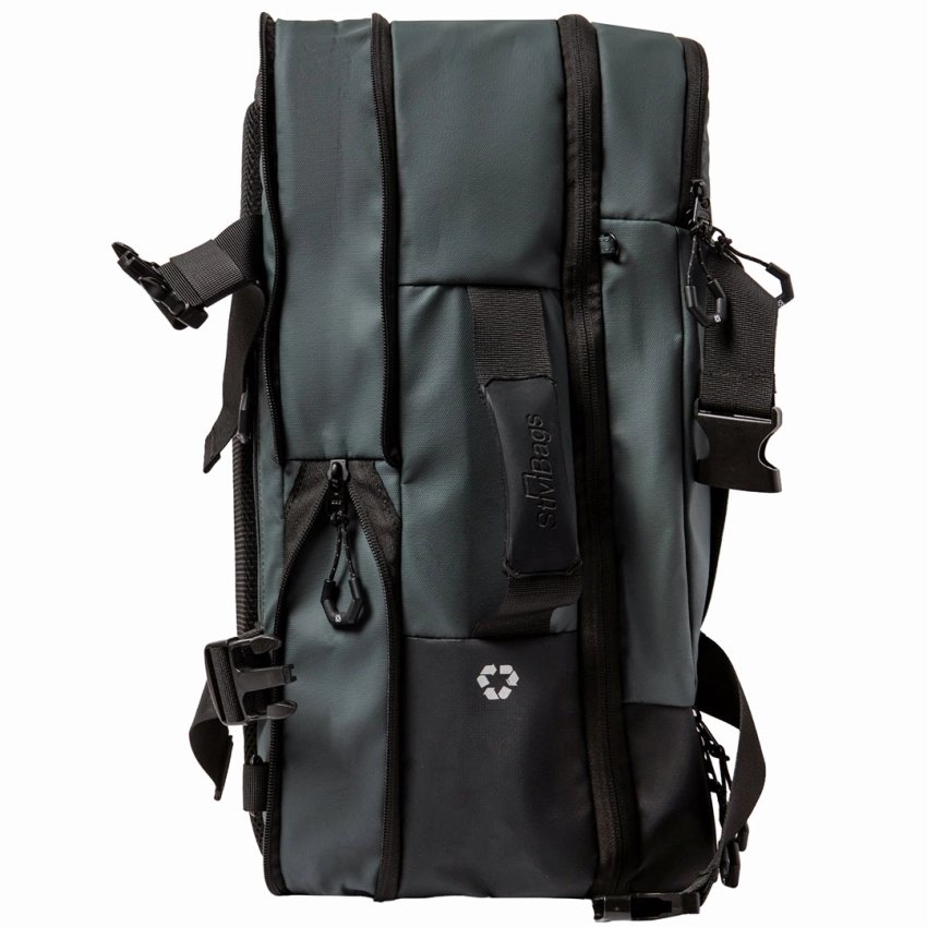 Sac à dos Adventure Eco Max, gris anthracite, extensible vue latérale