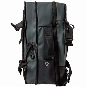 Mochila Adventure Eco Max gris antracita vista lateral extensible