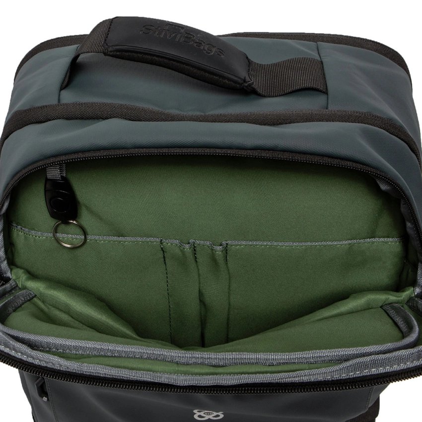 Mochila Adventure Eco Max gris antracita bolsillo interior