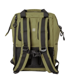 Mochila Adventure Eco Urban caqui vista dorsal