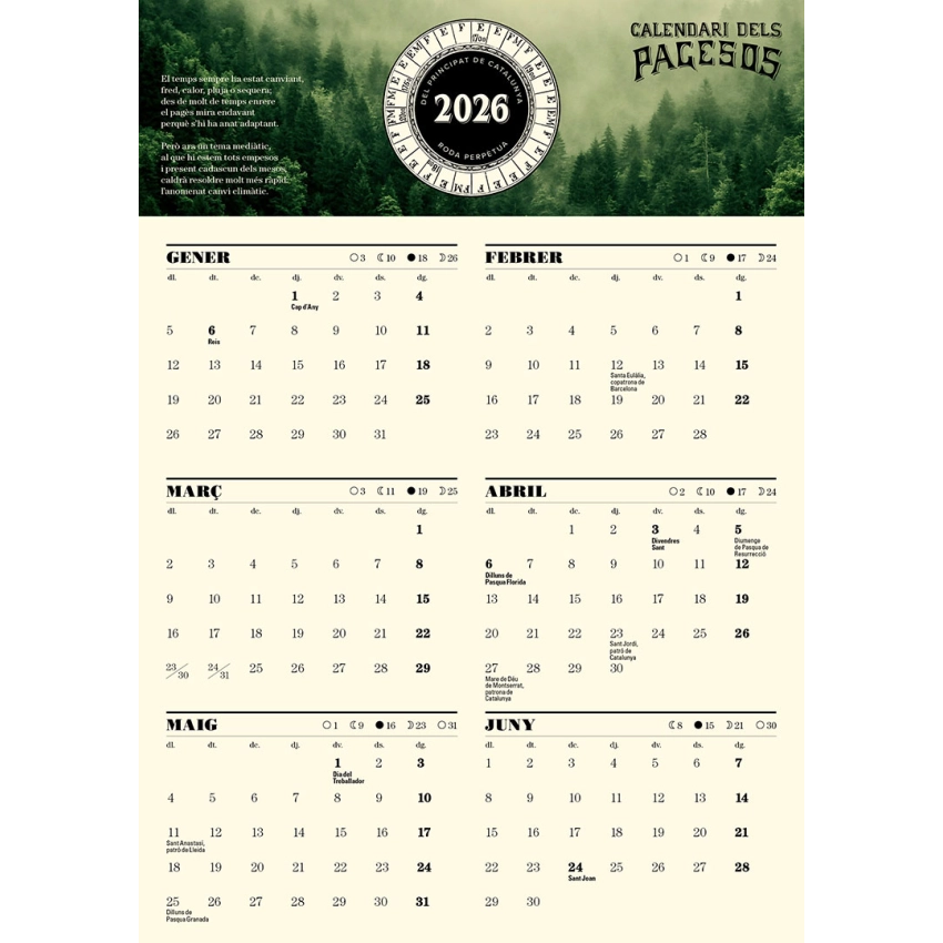 Calendario de los Payeses 2026 – 165ª edición catalana