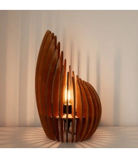 Nazaré curved wood lamp – handcrafted in Barcelona