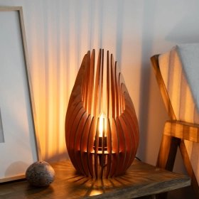Nazaré curved wood lamp – handcrafted in Barcelona