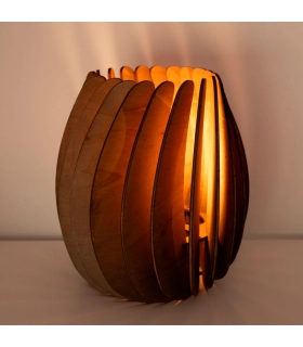 Oval Wooden Lamp – Handcrafted in Barcelona