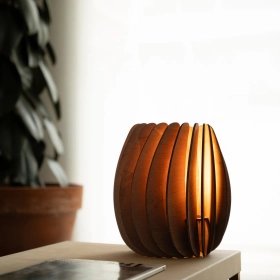 Lampe Ovale en Bois – Artisanat de Barcelone