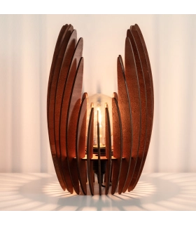 Curved Wooden Lamp – Handcrafted in Barcelona