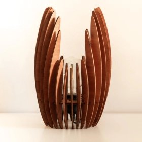 Curved Wooden Lamp – Handcrafted in Barcelona