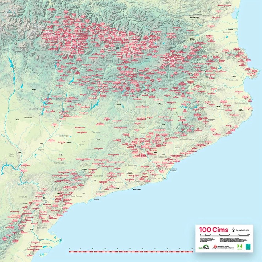 Mapa de rascar 100 Cims – Editorial Alpina & FEEC