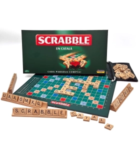 Catalan Scrabble – Classic word game with wooden tilesn Catalán – Juego clásico de palabras con fichas de madera
