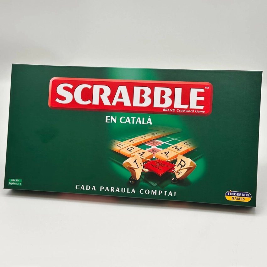Catalan Scrabble – Classic word game with wooden tilesn Catalán – Juego clásico de palabras con fichas de madera