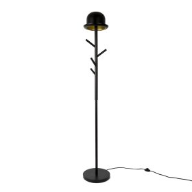 Porte-manteau sur pied avec lampe Chapeau noir – Design en métal