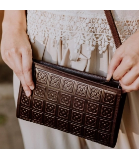 Barcelona Flower Leather Clutch Bag