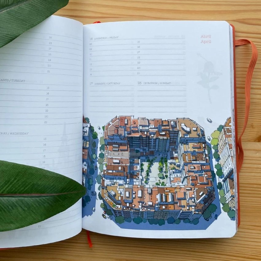 Agenda Barcelone 2027 illustré semaine vue Jordi Vila Delclòs