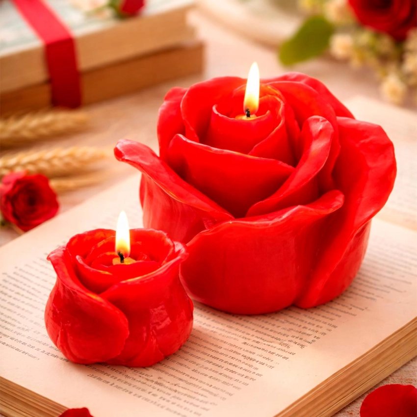 Bougie Rose de Sant Jordi artisanale | Cadeau original