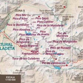 Mapa rascar Pirineos 3000m | Picos para conquistar