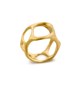 Wide Gaudi Casa Mila gold ring 24K plated