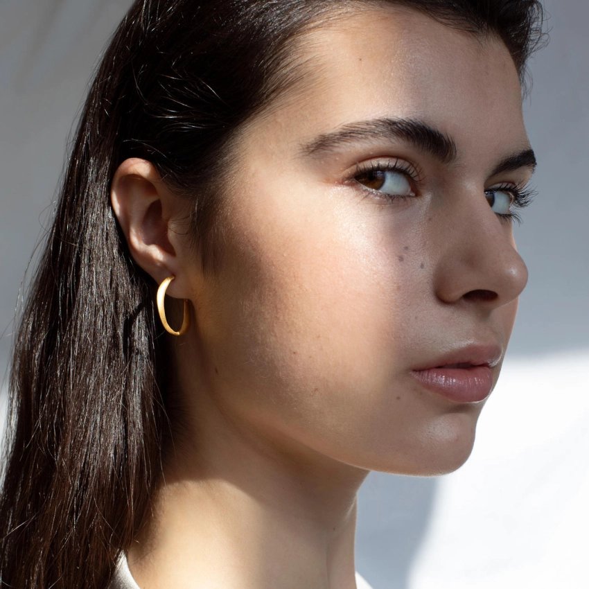 Gaudi Casa Mila hoop earrings gold 24K