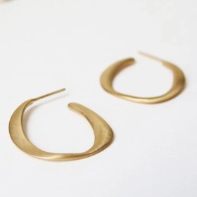 Gaudi Casa Mila hoop earrings gold 24K