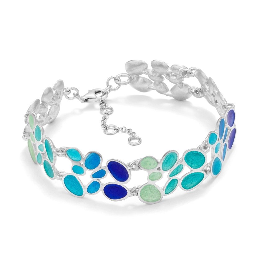 Pulsera Casa Batlló esmalte azul plata u oro