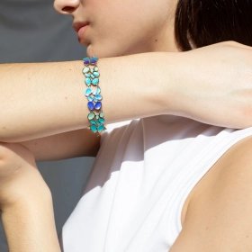 Pulsera Casa Batlló esmalte azul plata u oro