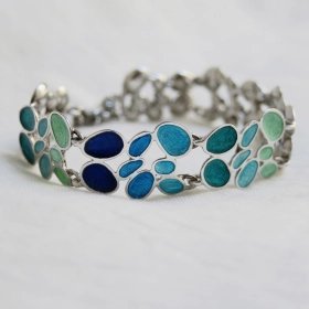 Bracelet Casa Batlló émail bleu or ou argent